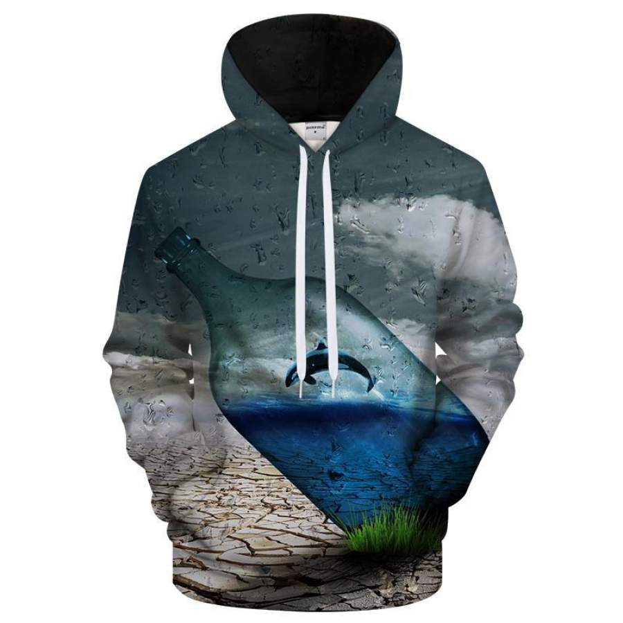 Dolphin In A Bottle 3D Sweatshirt Men/Women All-Over Print 3D Hoodie