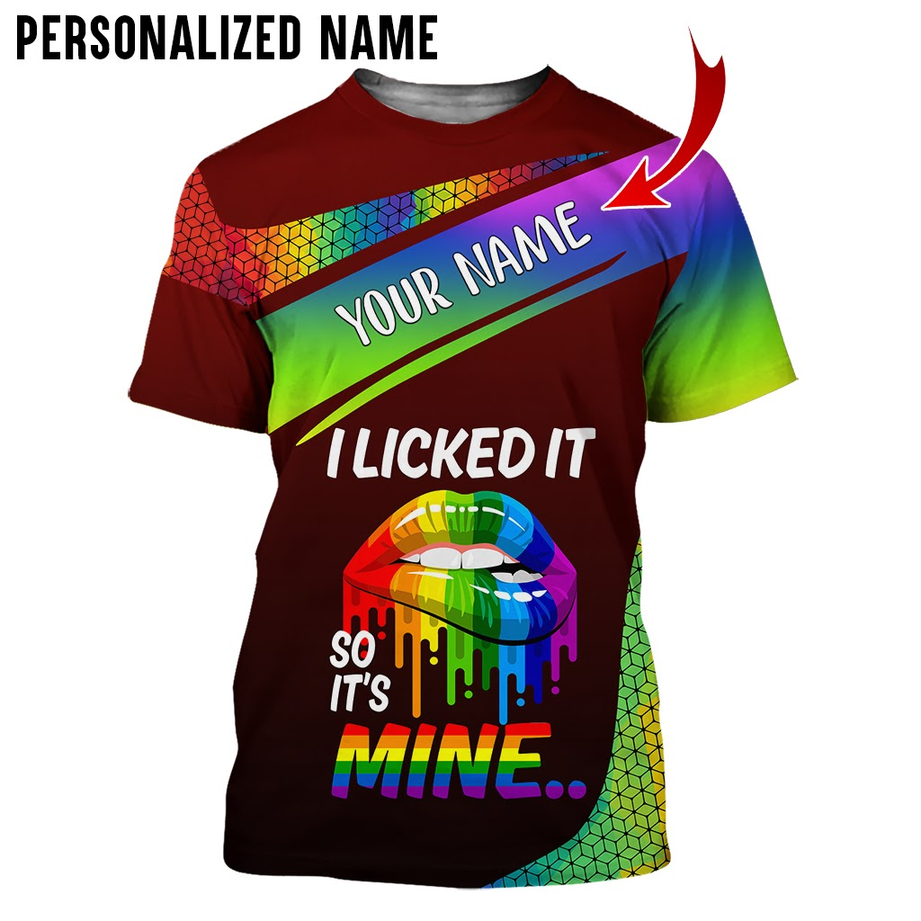 Personalized Name Lgbt Pride Shirt All Over Printed Clothes, I Licked It Color Shirt