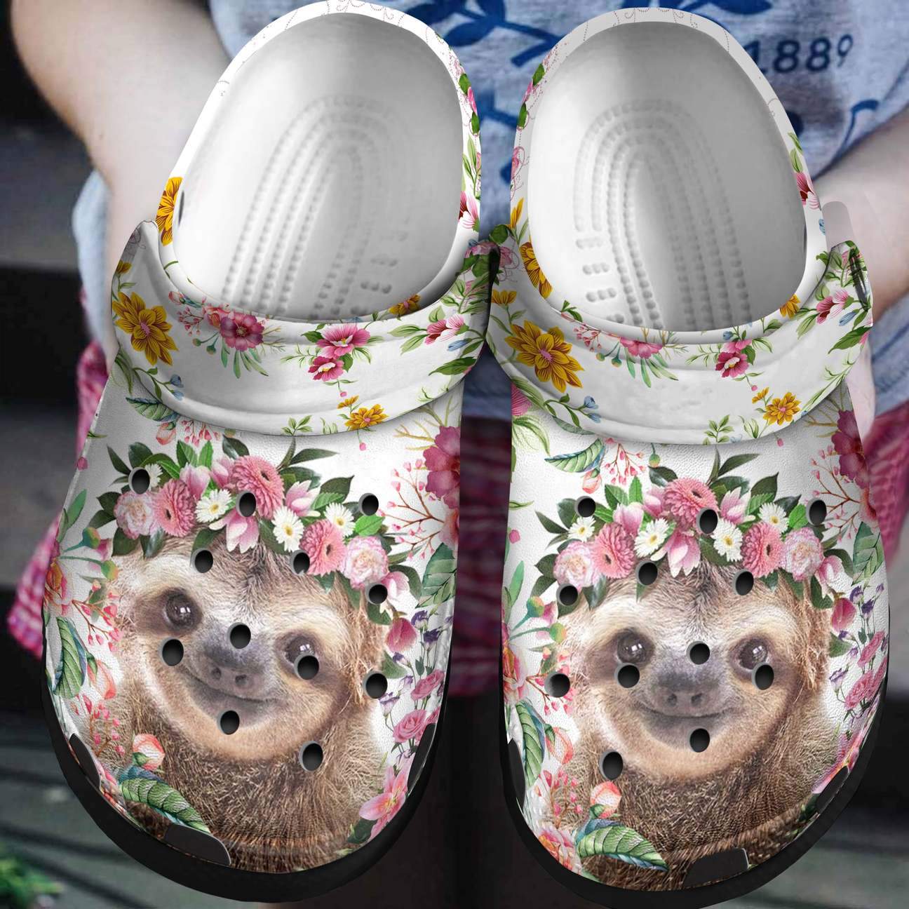 Sloth Personalized Clog, Custom Name, Text, Color, Number Fashion Style For Women, Men, Kid, Print 3D Sloth Smile