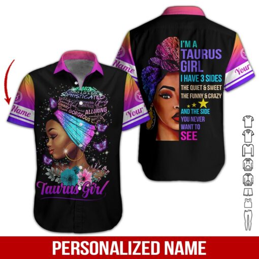 Taurus Girl Custom Name Hawaii Shirt For Men Women Ha61824