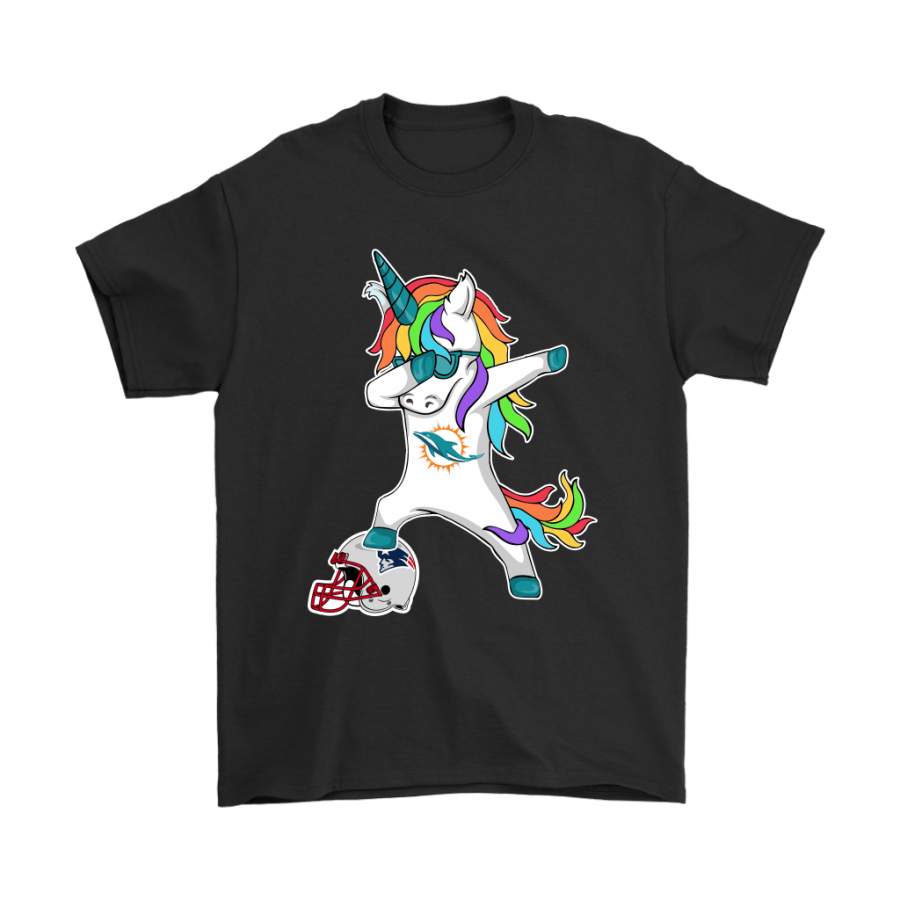 Football Dabbing Unicorn Steps On Helmet Miami Dolphins Shirts