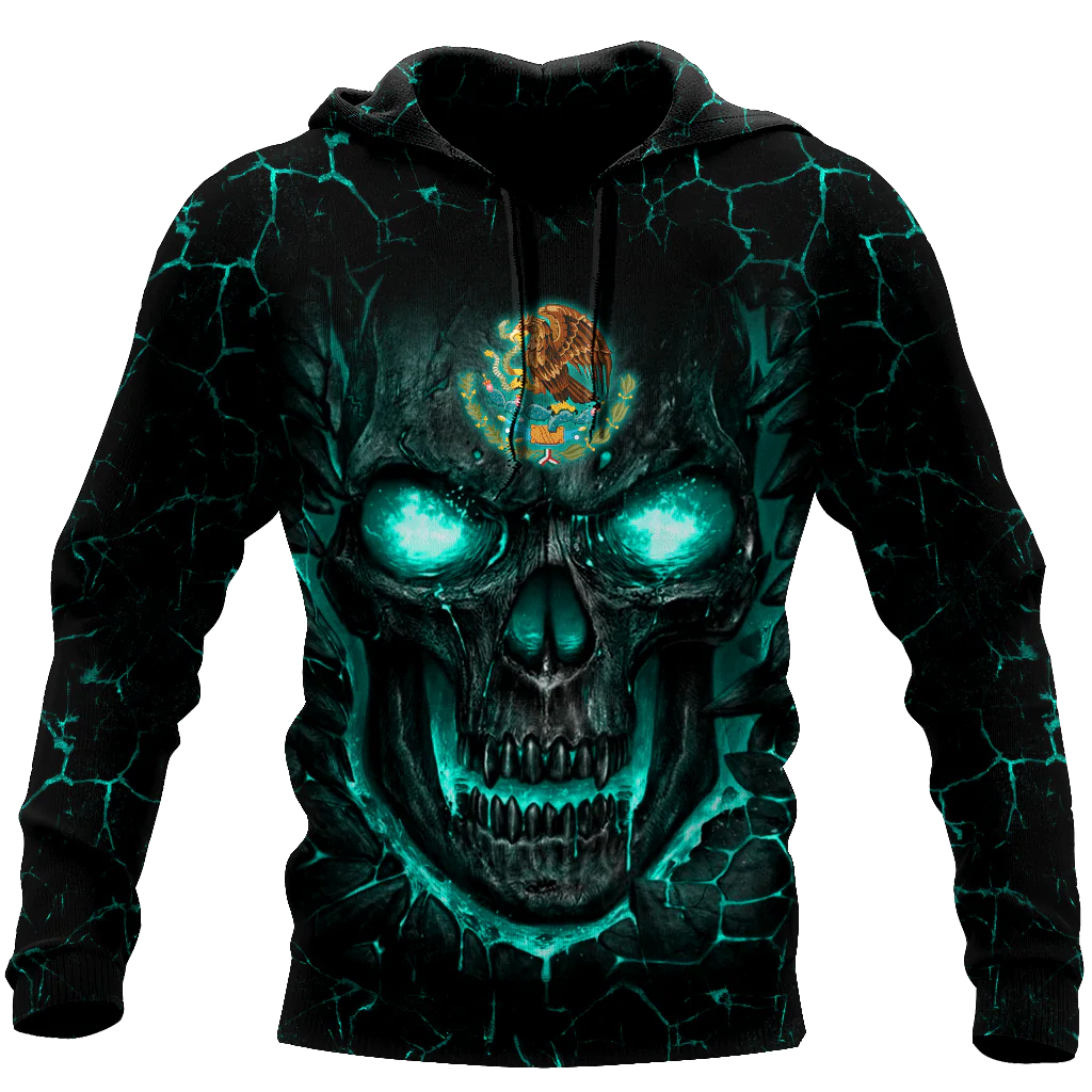 Coolspod Mexico Skull 3D Hoodie For Men And Women, Skull Mexican Hoodie