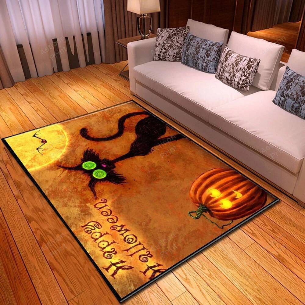 Halloween Bats Scary Witch Pumpkin Are Area Rug Carpet Vintage Home Decor Gift Idea Carpet