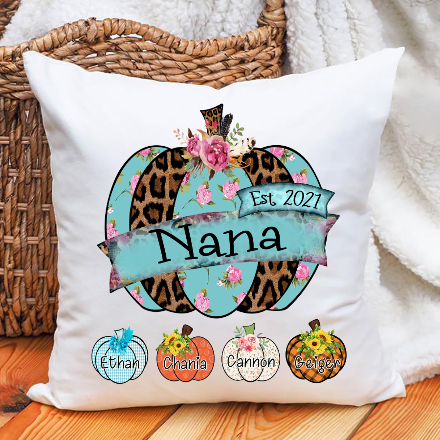 Nana Est Pumpkin Leopard Flower Pillow