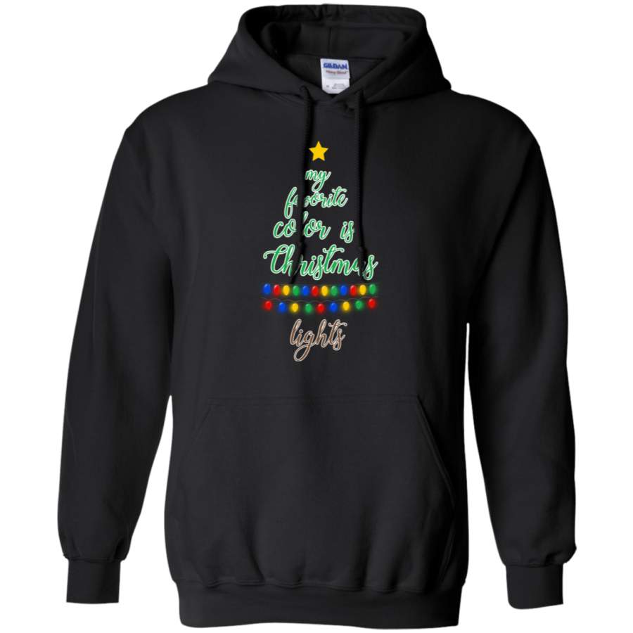 My Favorite Color is Christmas Lights Xmas Hoodie