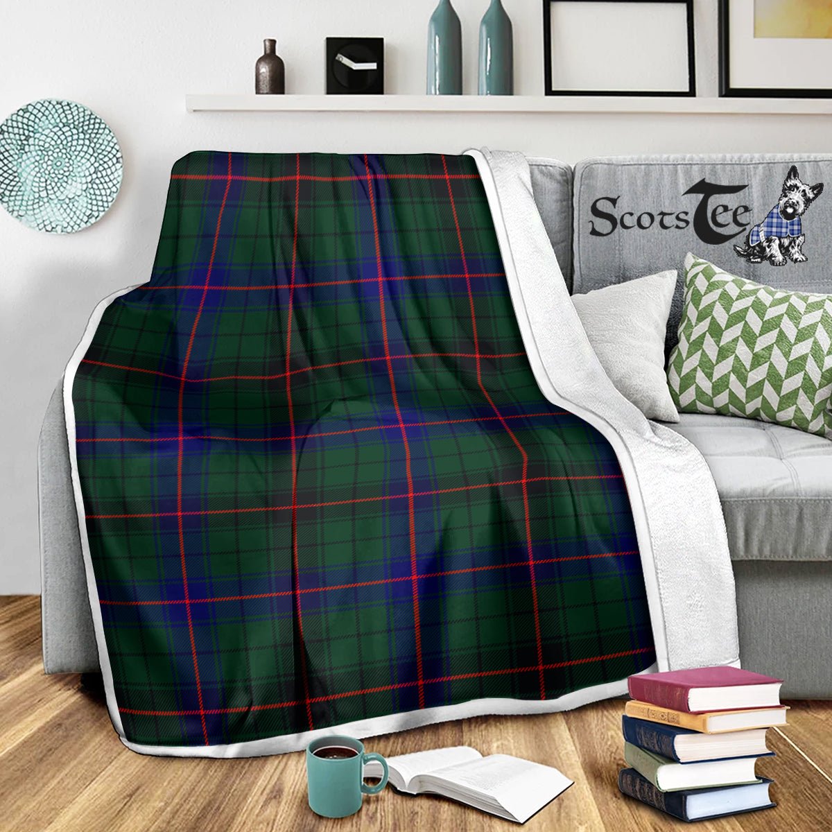 Fashion24Hs - Warm Blanket - Scotstee Shop Tartan Plaid Blanket Davidson Modern Scottish Tartan Plaid Sherpa Blanket