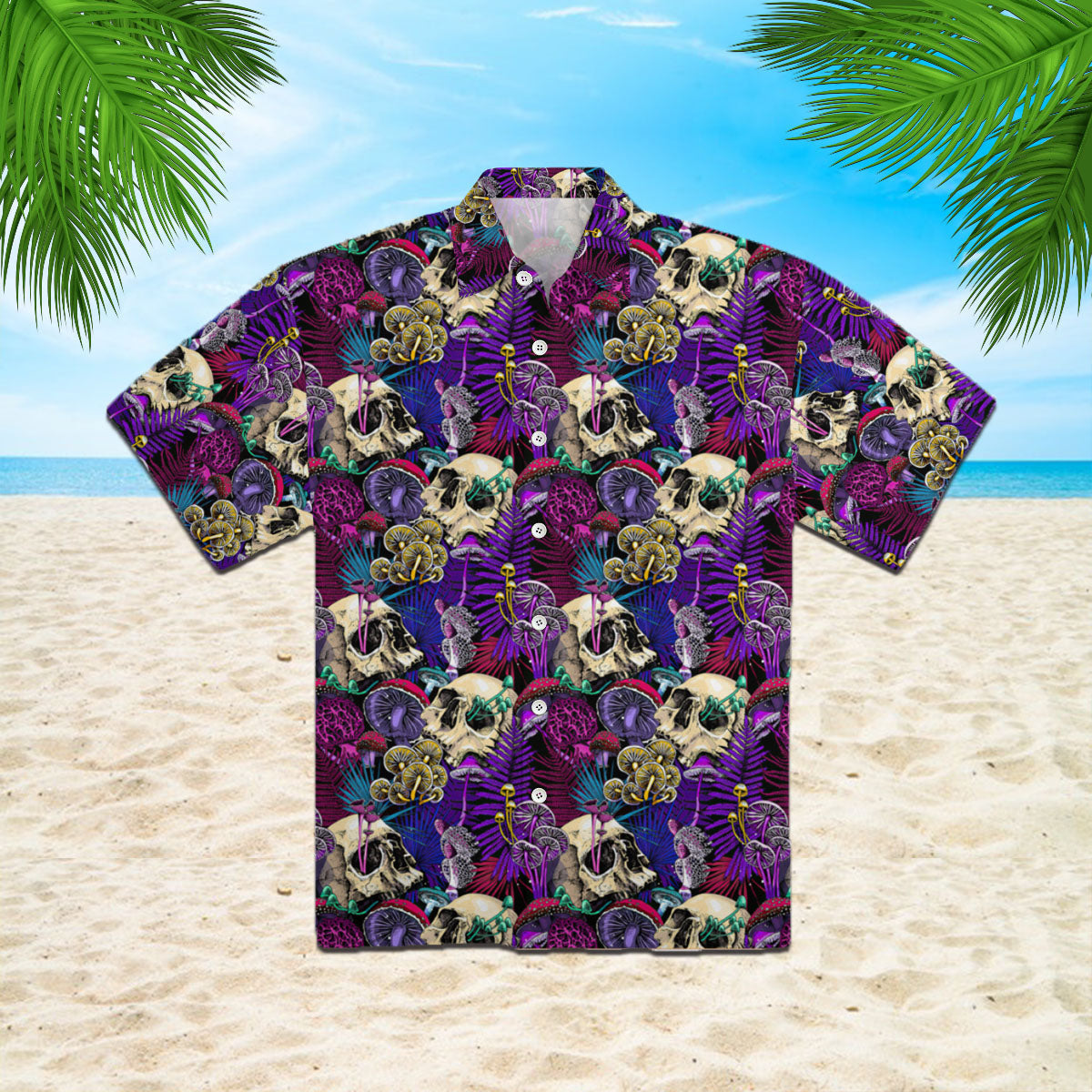 Mushroom Skull Hippie Hawaii Shirt For Men Women Ha41340