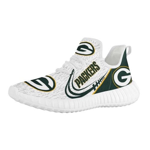 Custom Sneakers Newest Green Bay Packers Printed 2 Designs Black n White Sole Handmade Shoes Mens Sneakers Running Shoes Yezzy Style