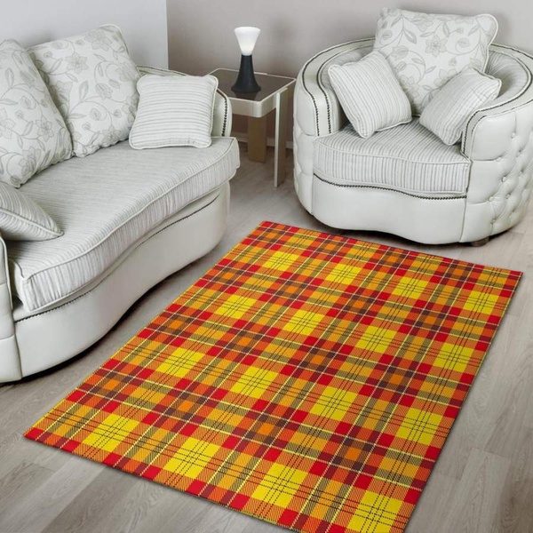 Yellow Plaid Tartan Area Rug