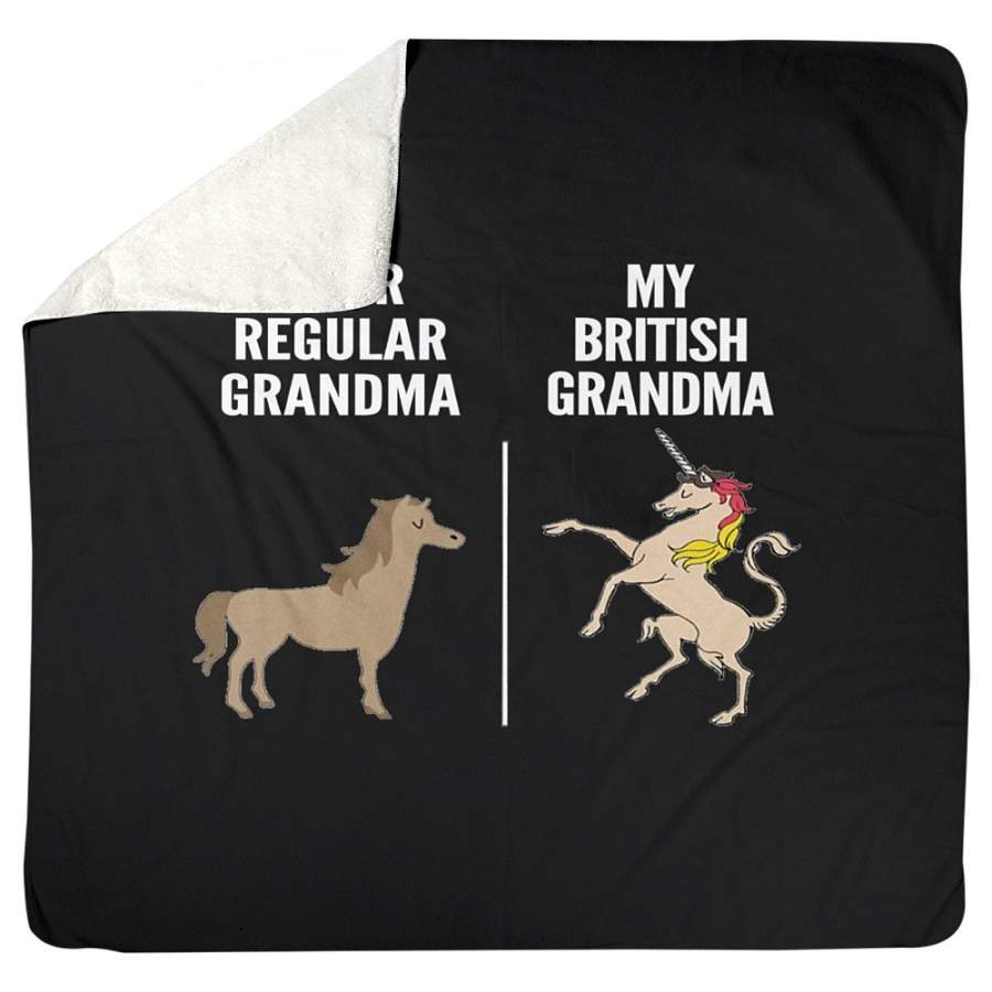 Vintage Funny Your Regular Grandma My British Grandma Gift For Family Sherpa Blanket