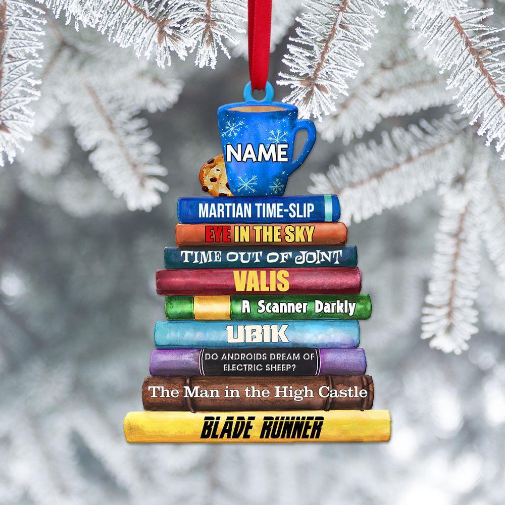 Philip K. Dick Collection Books Personalized Flat Ornament – Gift For Fans