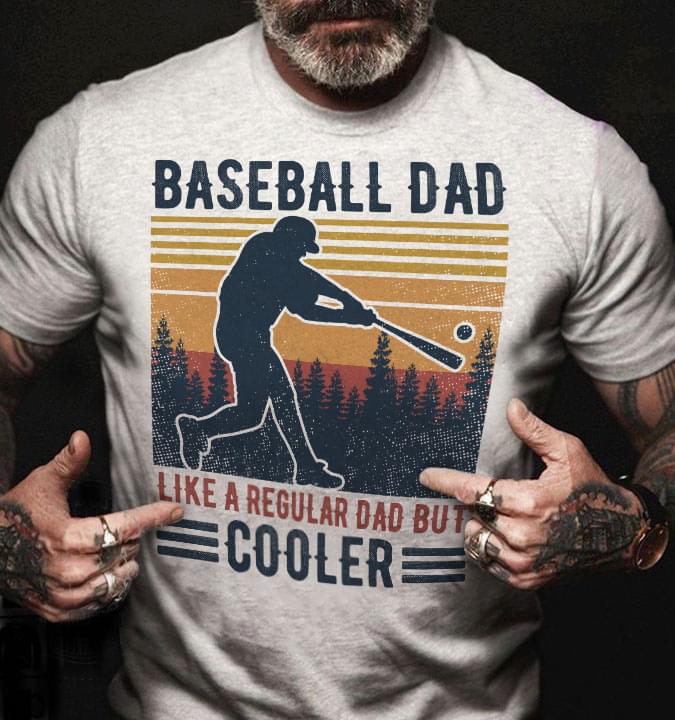 Baseball Dad Like A Regular Dad But Cooler Vintage T Shirt Cotton T Shirt