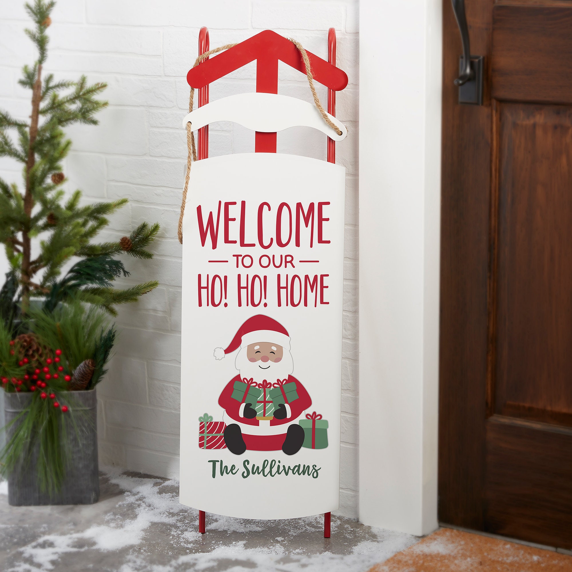 Santa Personalized Decorative Wooden Sled, Christmas Decor, Christmas Decorations, Home Decor, Wood Sled, Santa Sled, Christmas Sled