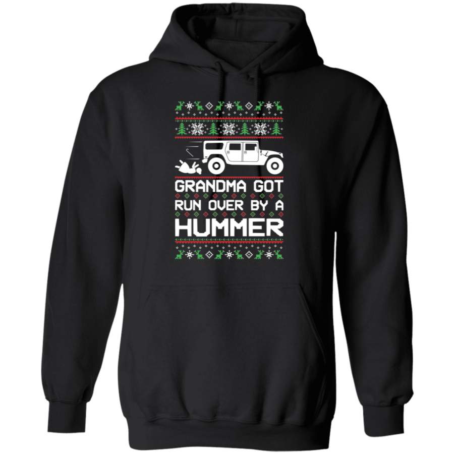 Hummer H1 Ugly Christmas Grandma Got Run Over Pullover Hoodie