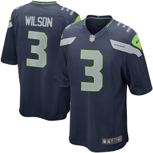 Youth Seattle Seahawks Russell Wilson College Navy Team Color Game Jersey