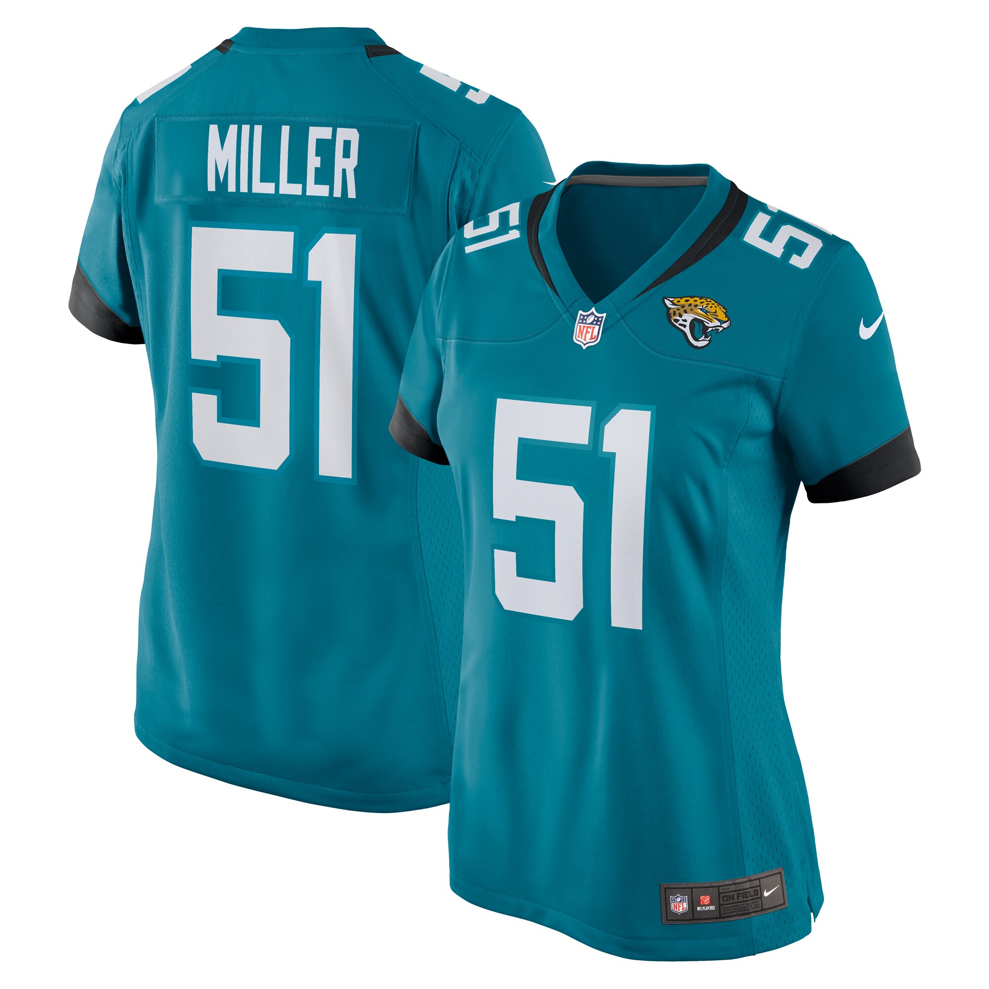 Women’s Jacksonville Jaguars Ventrell Miller  Teal  Game Jersey