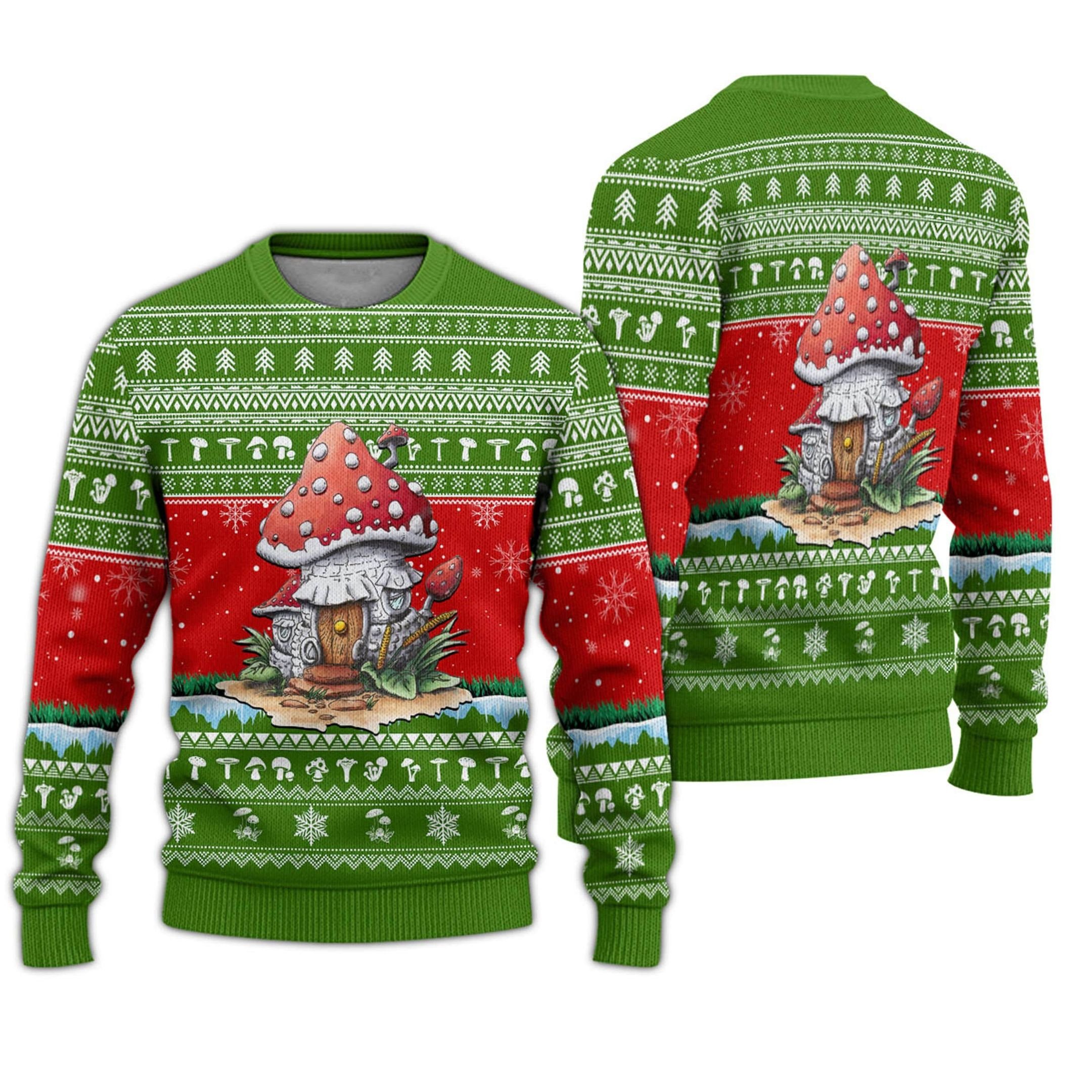 Ugly Christmas Mushroom Lover Sweater DH