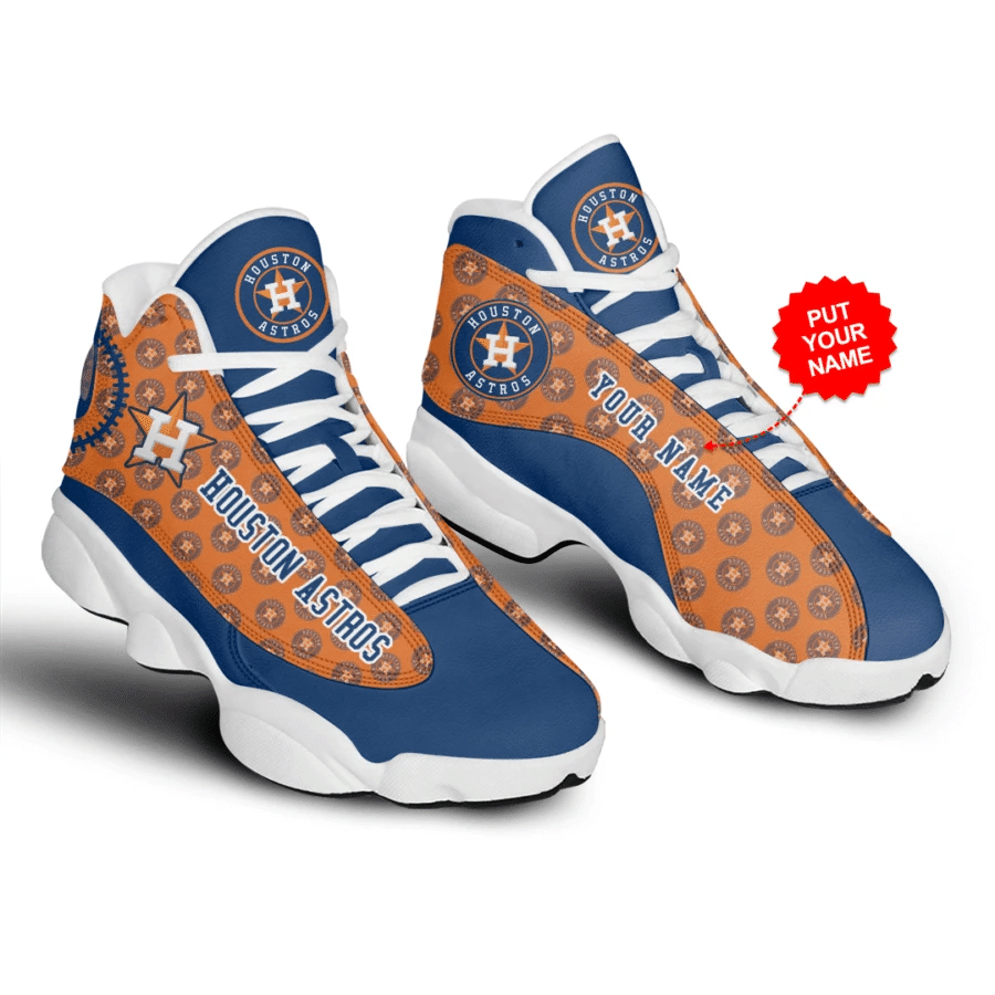 Personalized Houston Astros Design Air Jordan 13 Printing Shoes Sneaker