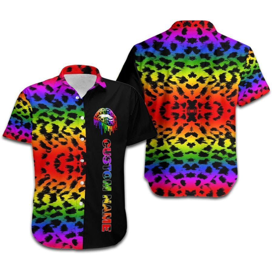 Hawaii Aloha Shirts Rainbow Cheetah Lgbt Custom Name Ha17854