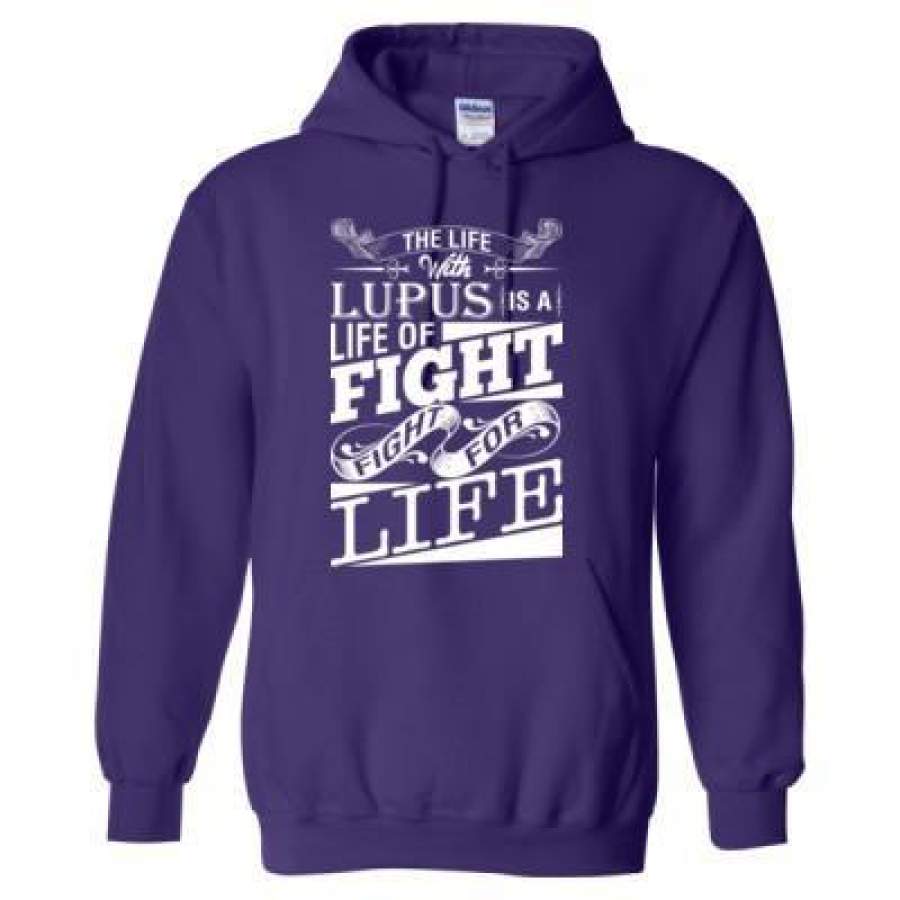 AGR The Life With Lupus Is A Life Of Fight Fight For Life – Heavy Blend™ Hooded Sweatshirt