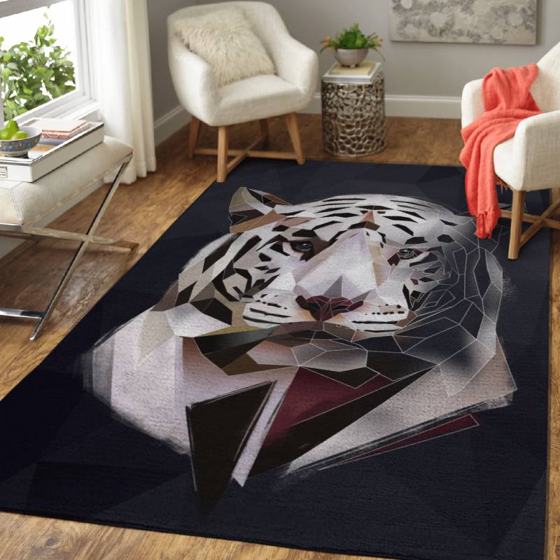 White Tiger – Modern Animals Area Rug Carpet