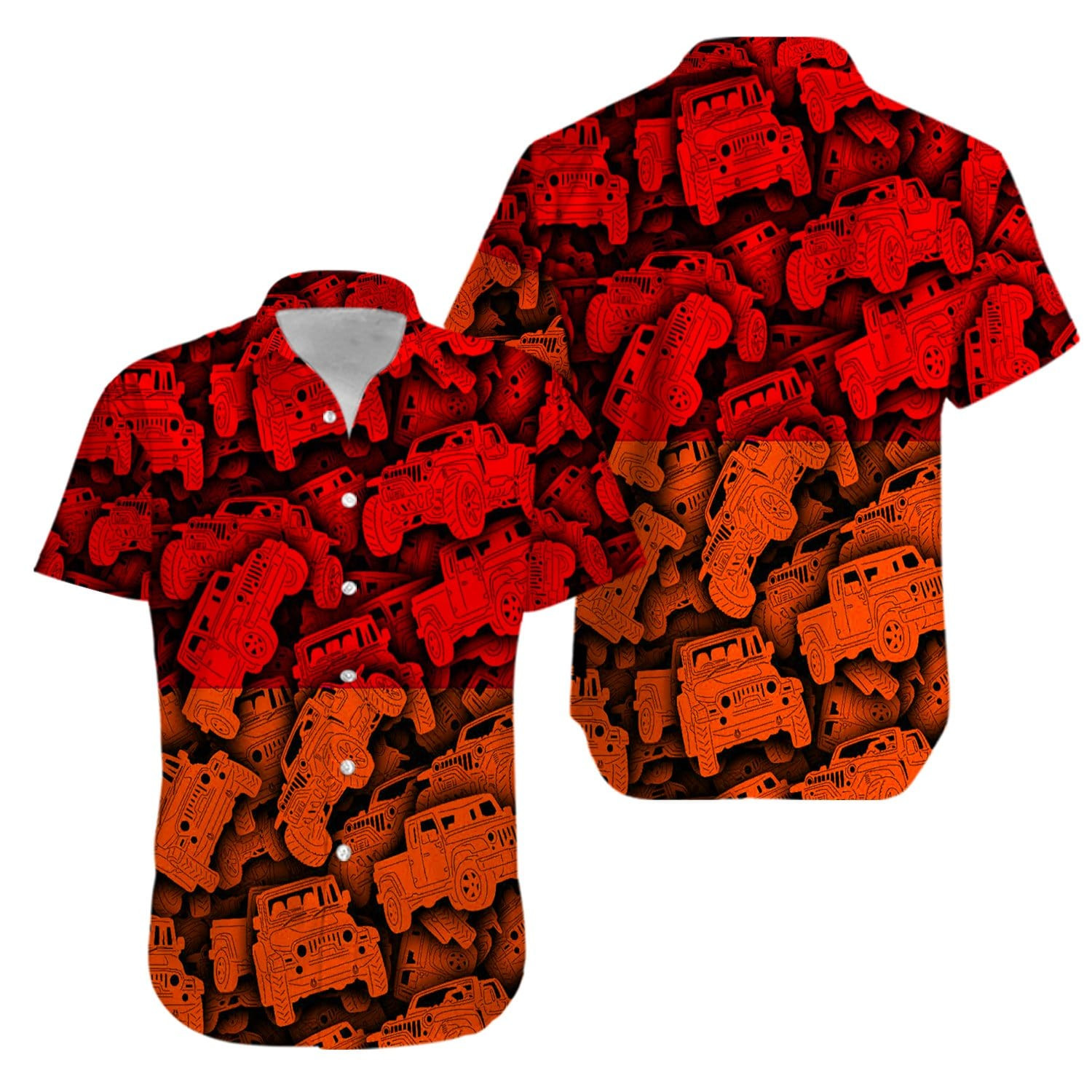 Jeep Red Light Hawaii Aloha Shirts Kv Ha28286