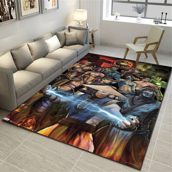 Mortal Kombat Group Area Rug, Living Room Bedroom Carpet