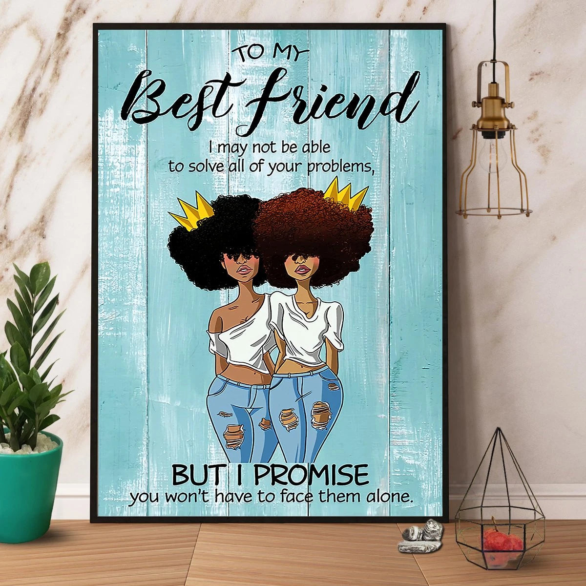 Black Queen To My Best Friend Paper Canvas Prints Poster Wall Art