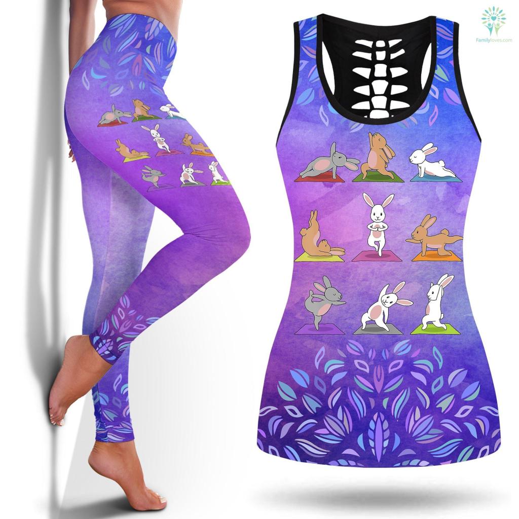 Yoga Pant Size Chart Bunny Yoga Funny Rabbits In Yoga Poses Sports Tee Yoga Legging High Waist Legging And Tanktop