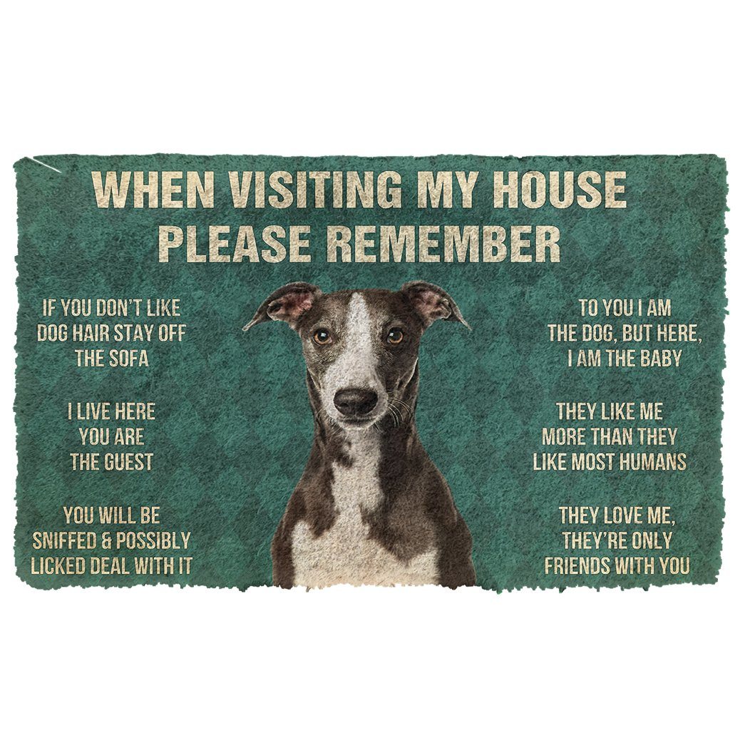 Gearhumans  Gearhuman 3D Please Remember Whippet House Rules Custom Doormat