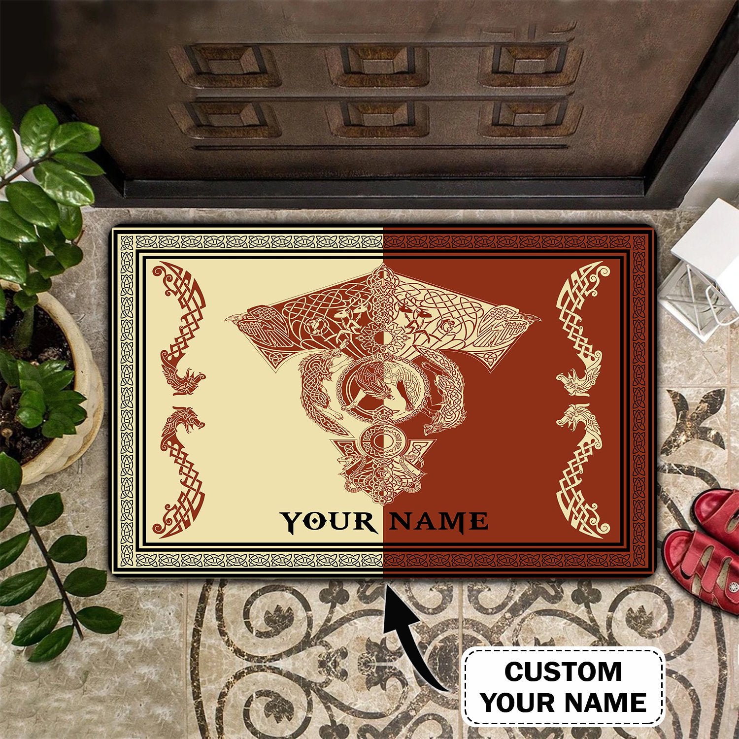 Vikings Doormat – Personalized Name 3D – Vikings Nvc97 086