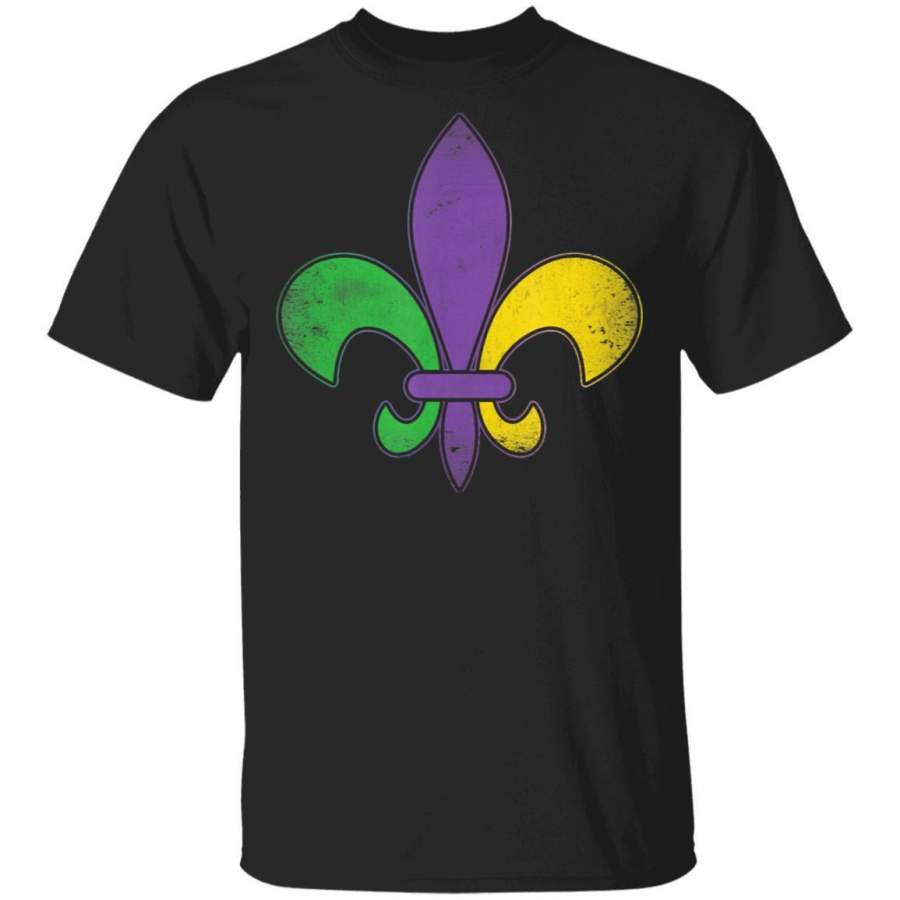 Vintage Fleur De Lis Funny Mardi Gras Costume Gifts T Shirt Costume Mask T-Shirt Fat Tuesday Tshirt Carnival Festival Tee Friends Shirts