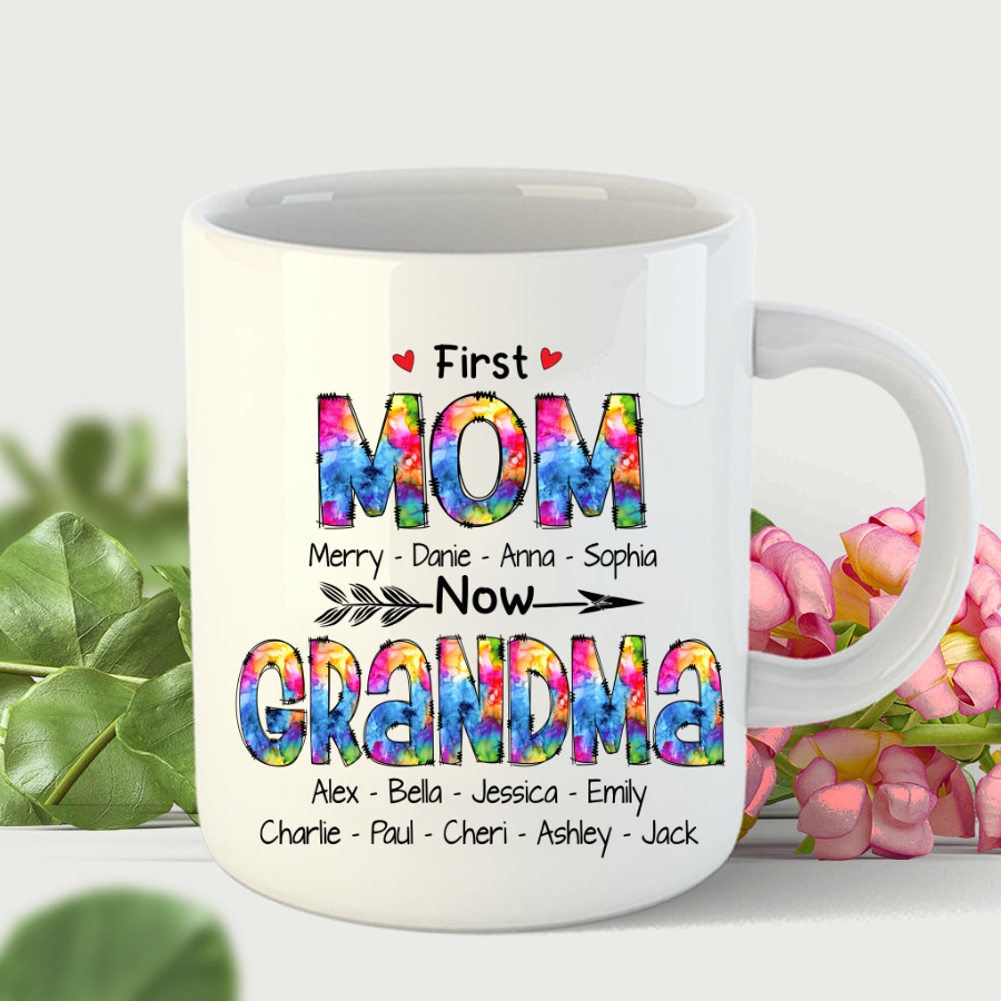 First Mom Now Grandma Colorful Mug