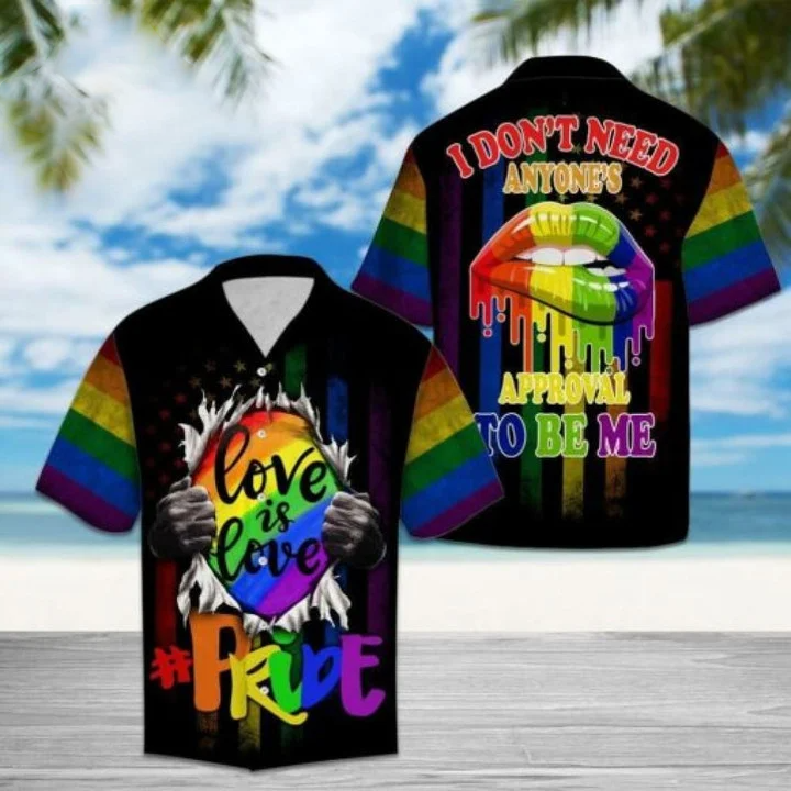 Beach Shirt Lgbt I Need Approval To Be Me Men Aloha Hawaii Ha13569