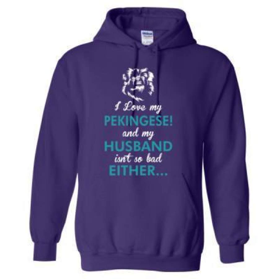 AGR I Love My Pekingese Dog My Husband Isnt So Bad Either – Heavy Blend™ Hooded Sweatshirt