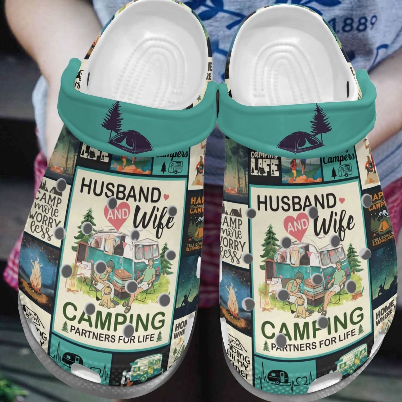 Camping Personalized Clog, Custom Name, Text, Color, Number Fashion Style For Women, Men, Kid, Print 3D Partners For Life