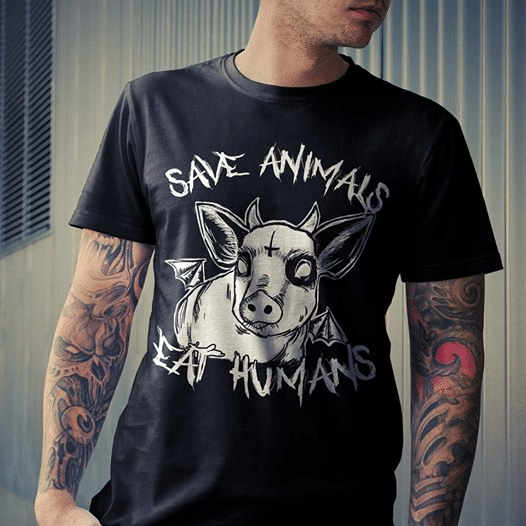 Pig Santa Save Animal Eat Humans T Shirt Hoodie Sweater  Size S-5Xl