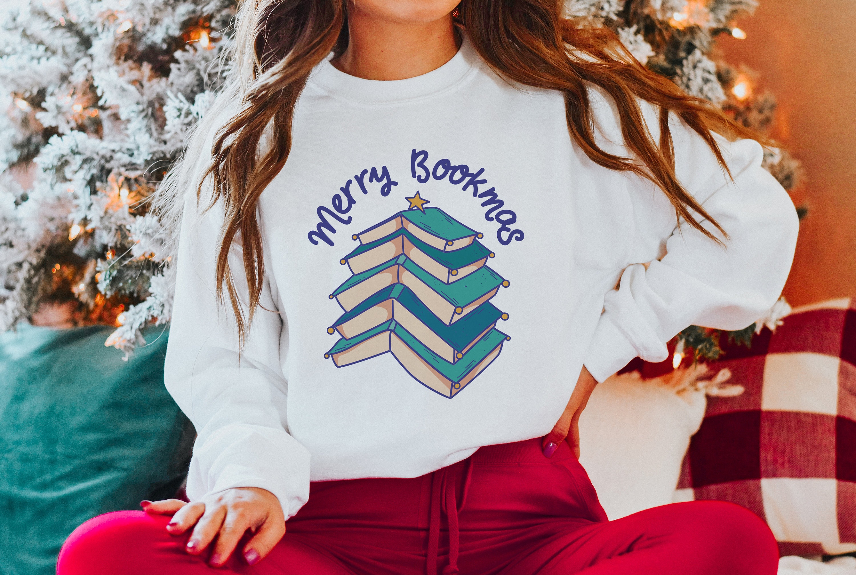 Merry bookmas sweatshirt, Christmas gift for books lovers, Christmas Tree Teacher sweater, Christmas sweatshirt ,Christmas gifts for teacher