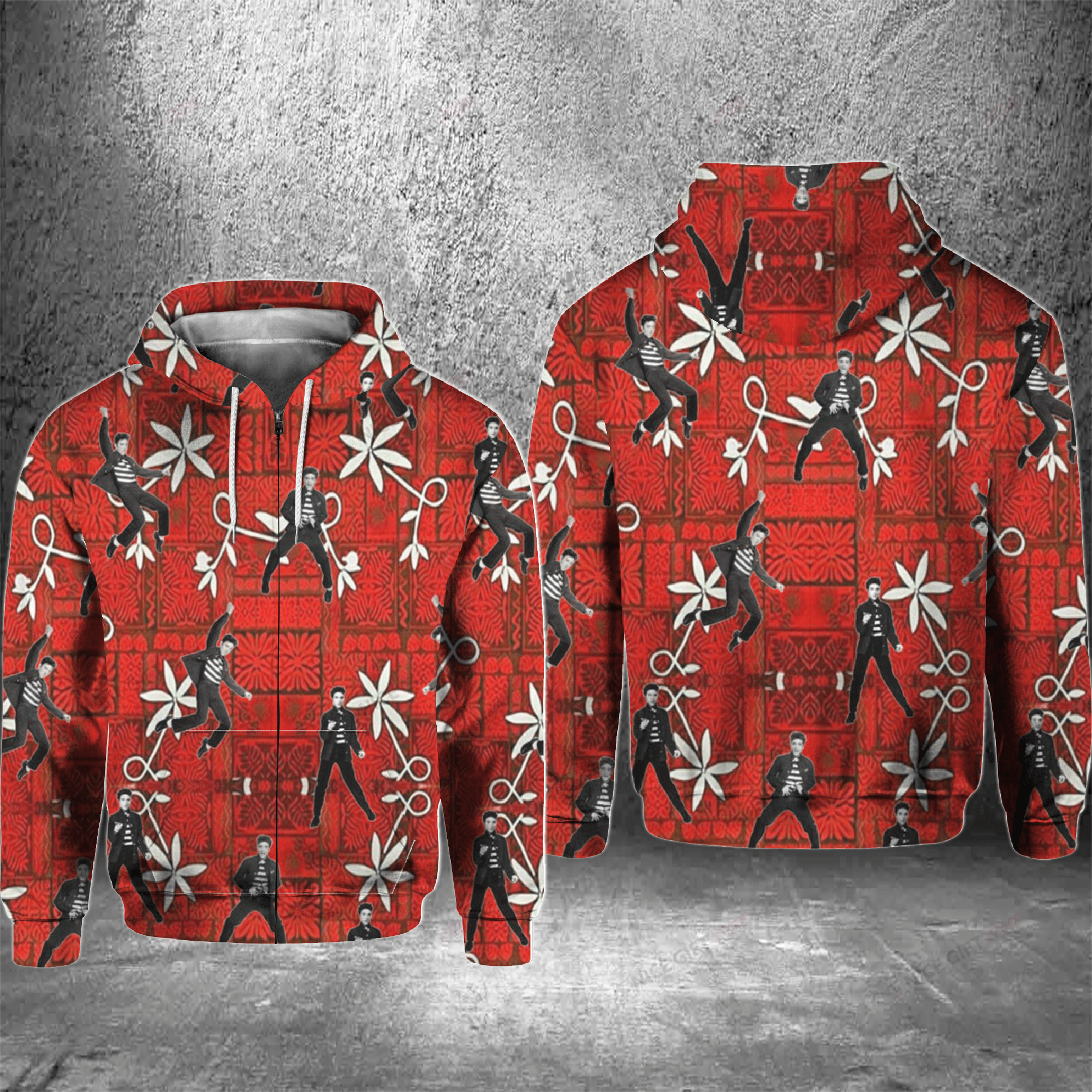 Elvis Presley Zip Hoodie 3D 3Zh-K1K8
