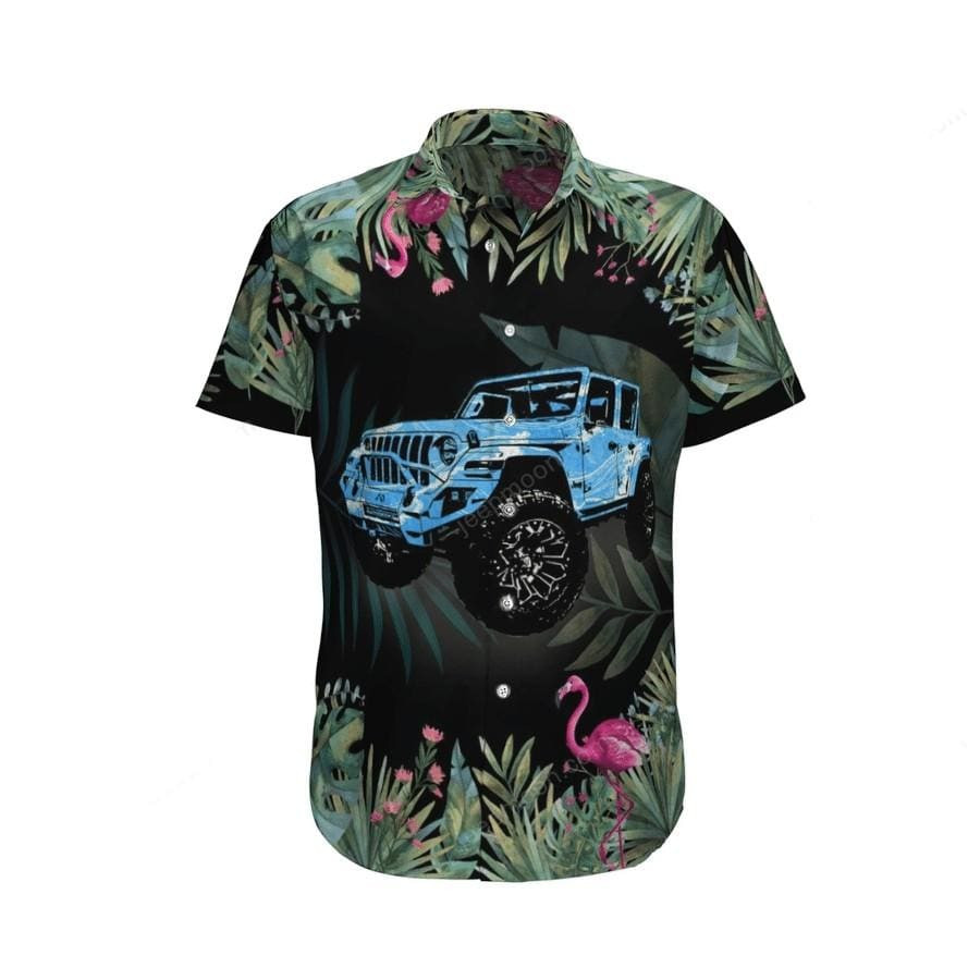 Blue Jeep Flamingo Hawaii Shirt Unisex Adult Ha10161