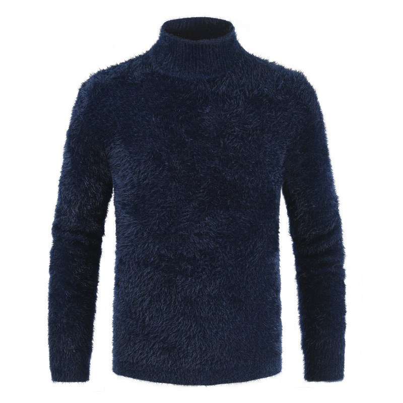 Autumn Winter 2022 Mens Turtleneck Warm Sweater Men Mohair Knit Black Pullover Fashion Male Slim Thick Soft Wool Sweater Xxxl alx