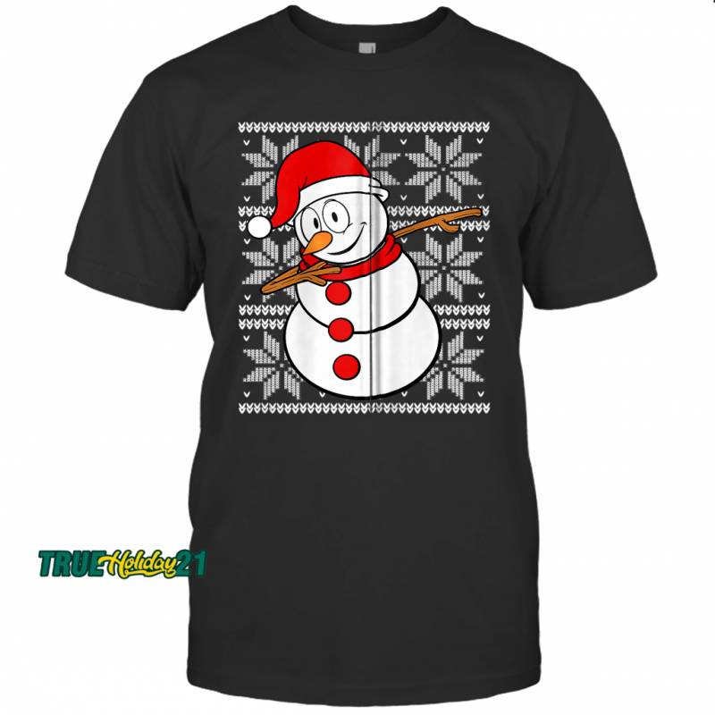 Ugly Christmas Snowman Funny Santa Hat Gift Men Women Mome T-shirt