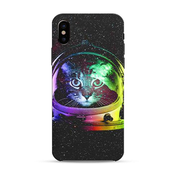 Astro Cat Galaxy Nebula Iphone X 3D Case | Black