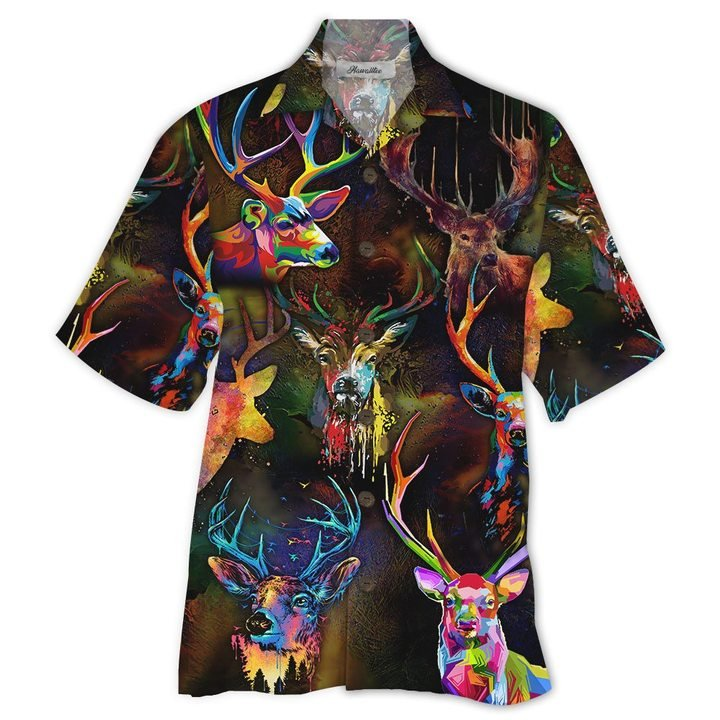 Deer Painting Hawaii Shirt For Men Women Ha70514