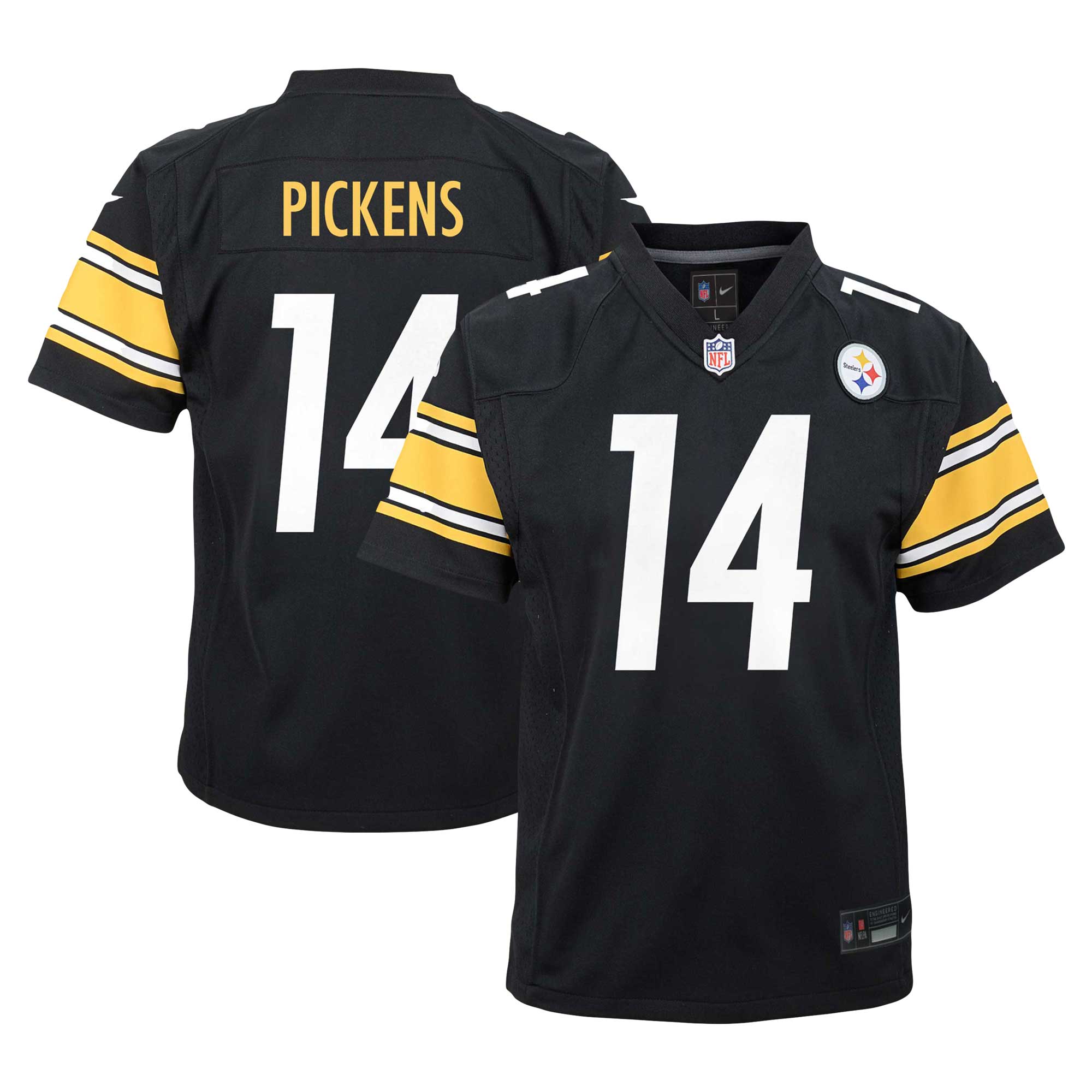 Youth Pittsburgh Steelers George Pickens Black Game Jersey 2