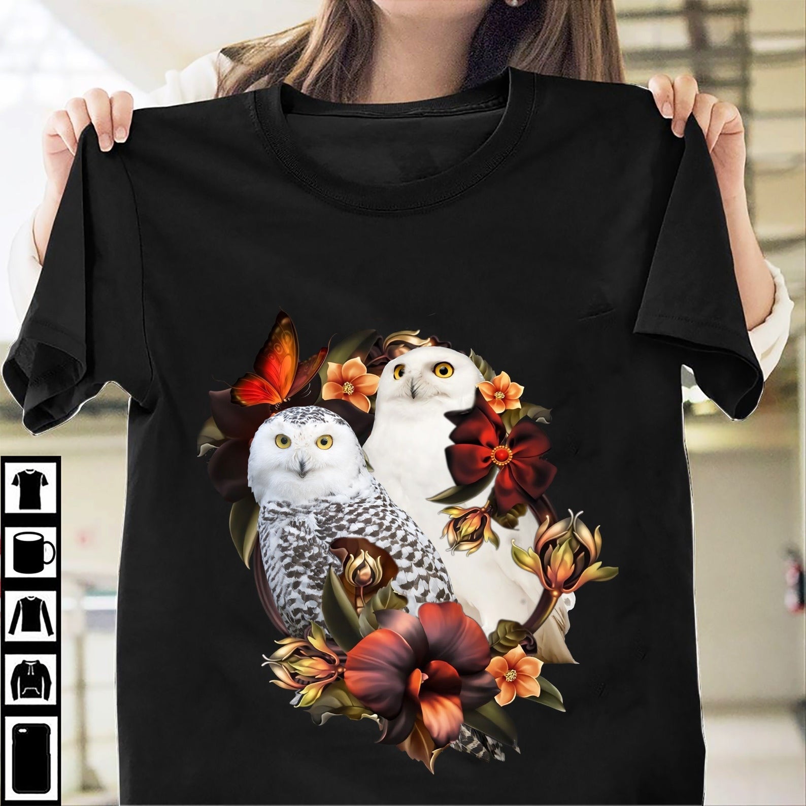 Snowy White Owl Starring Animal Lover Tshirt Gift