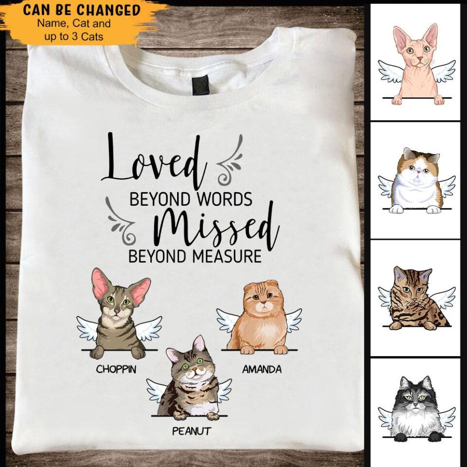 Loved Beyond Words, Personalized Cat Memorial T Shirts – Trending Personalized