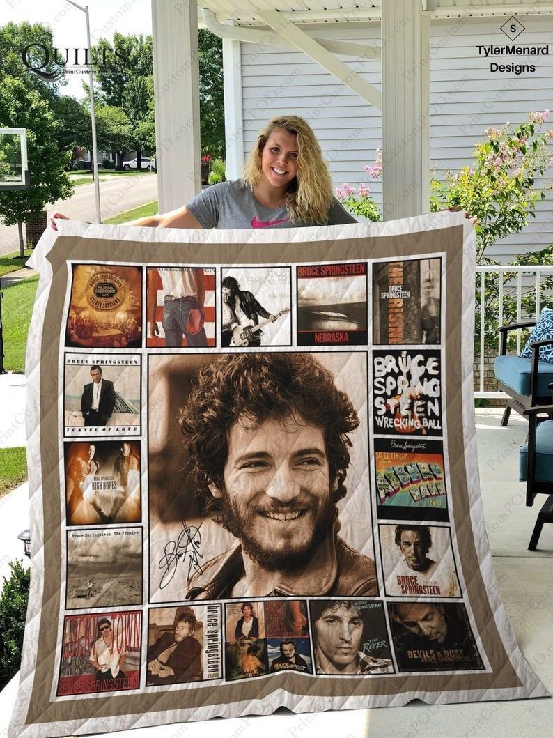 Bruce Springsteen Anniversary Fan Lover Rock Band Music Celebrity Gift Idea For Fan Quilt Blanket