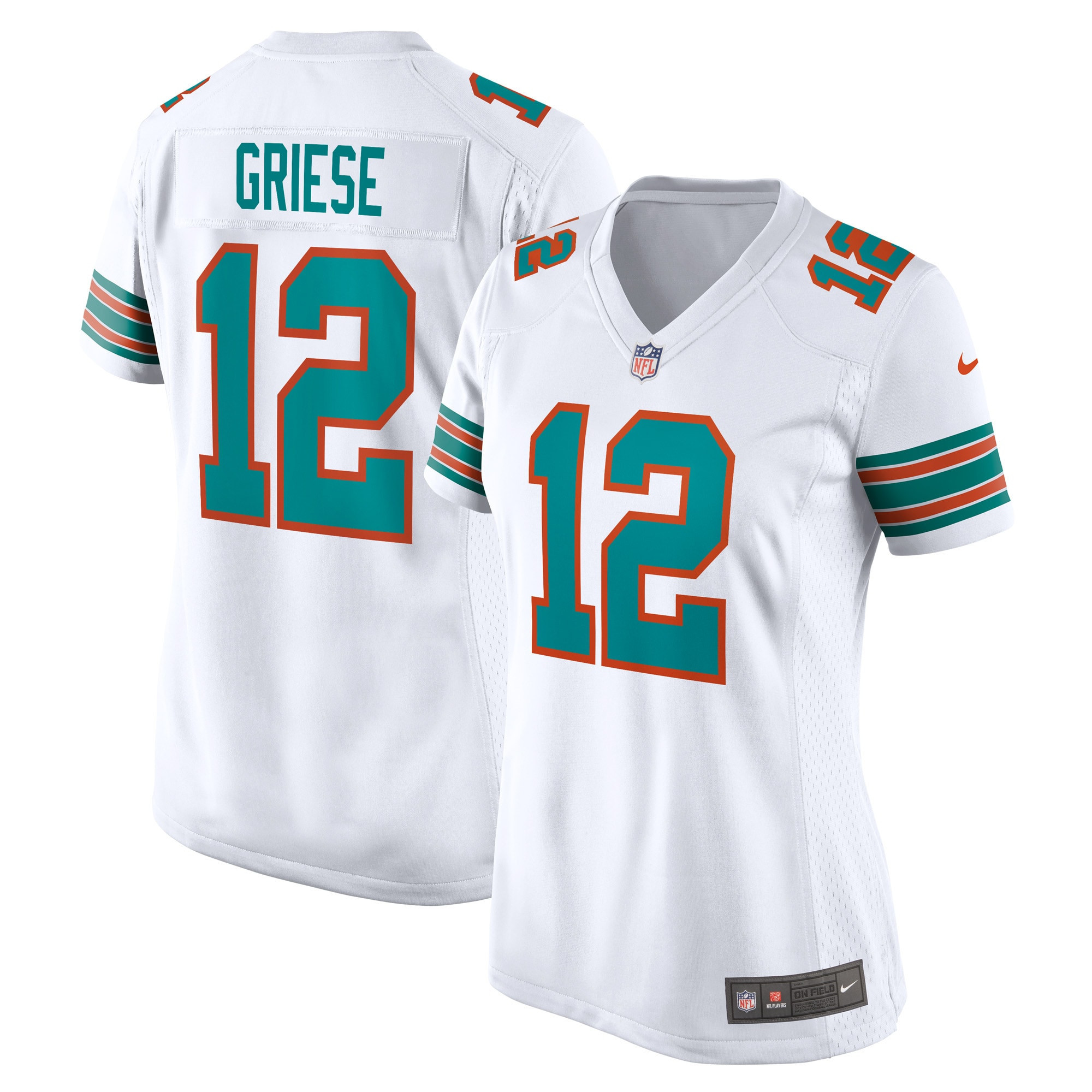 Bob Griese Miami Dolphins Womens Retired Player Jersey – White NFL