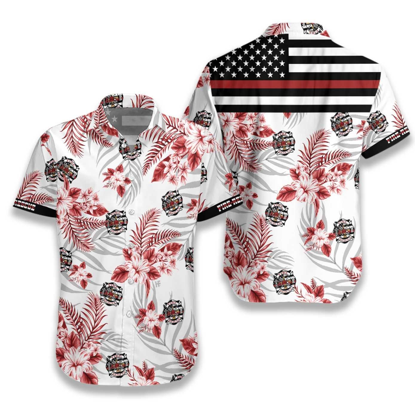 The Red Line Flag Firefighter 0401 Hawaii Shirt Ha75545